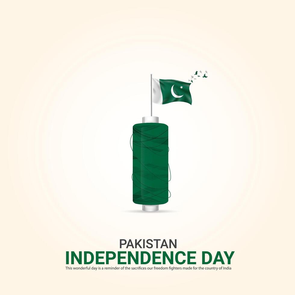 Vector Independence Day of Pakistan design,Creative ads, 3d Illustration