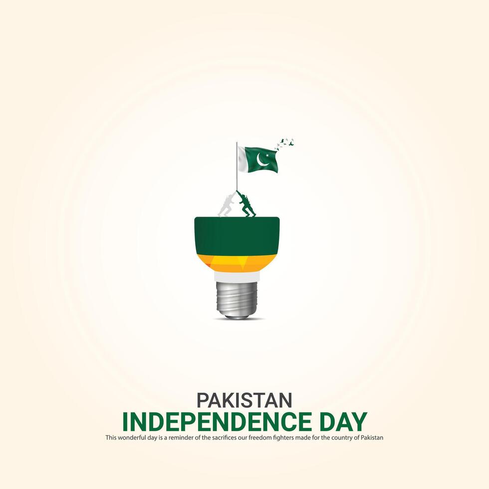 Vector Independence Day of Pakistan design,Creative ads, 3d Illustration