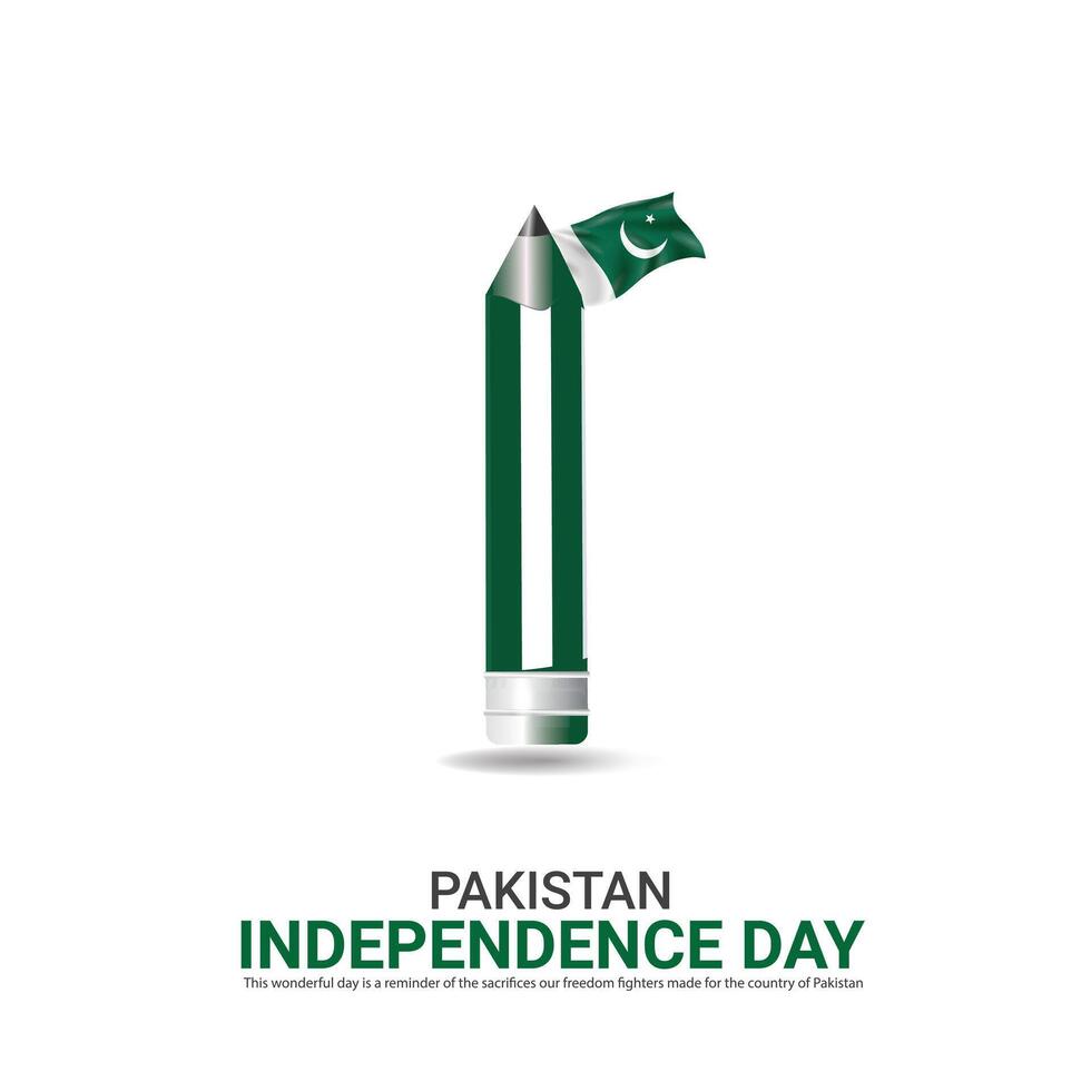 Vector Independence Day of Pakistan design,Creative ads, 3d Illustration