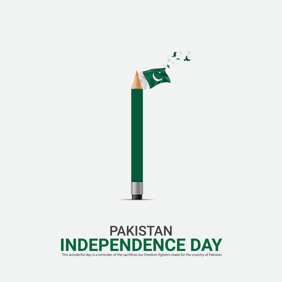 Vector Independence Day of Pakistan design,Creative ads, 3d Illustration