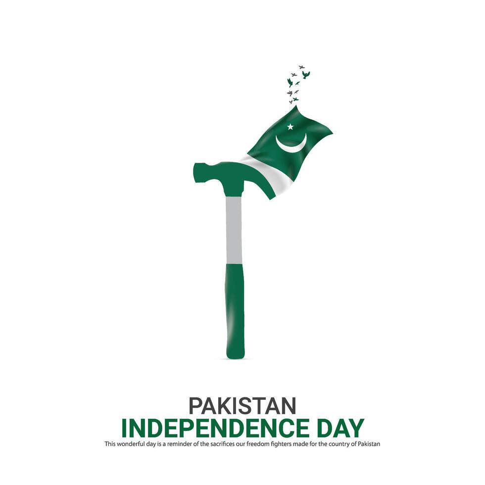 Vector Independence Day of Pakistan design,Creative ads, 3d Illustration