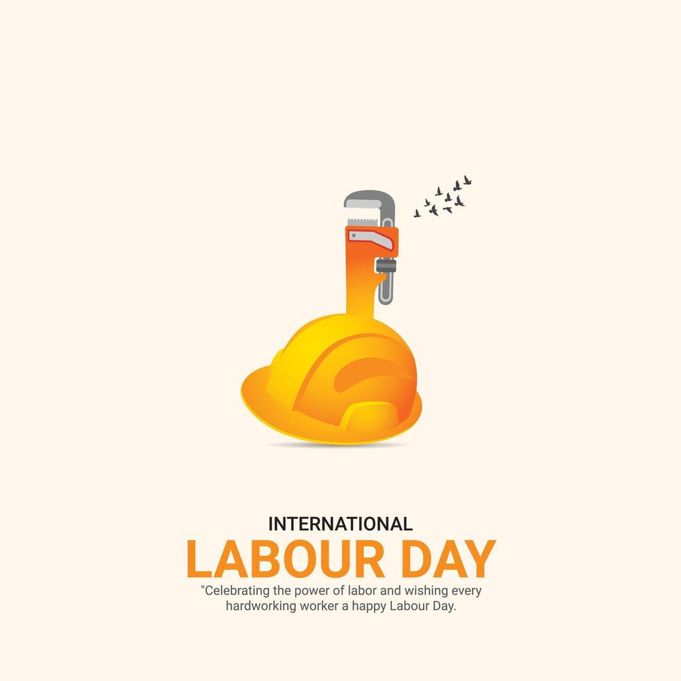 International Labor Day. Labour Day.  creative ads. May 1st. 3D illustration vector