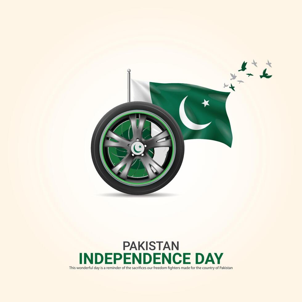 Vector Independence Day of Pakistan design,Creative ads, 3d Illustration