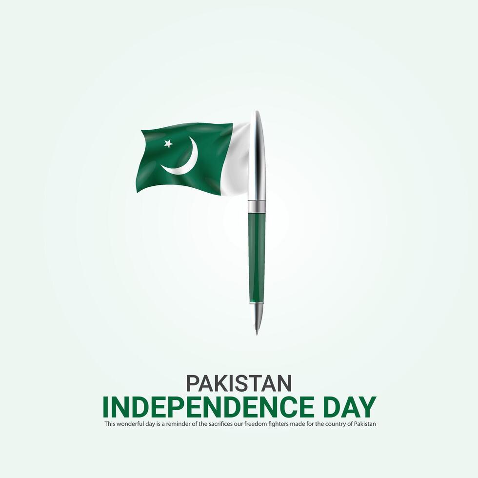 Vector Independence Day of Pakistan design,Creative ads, 3d Illustration