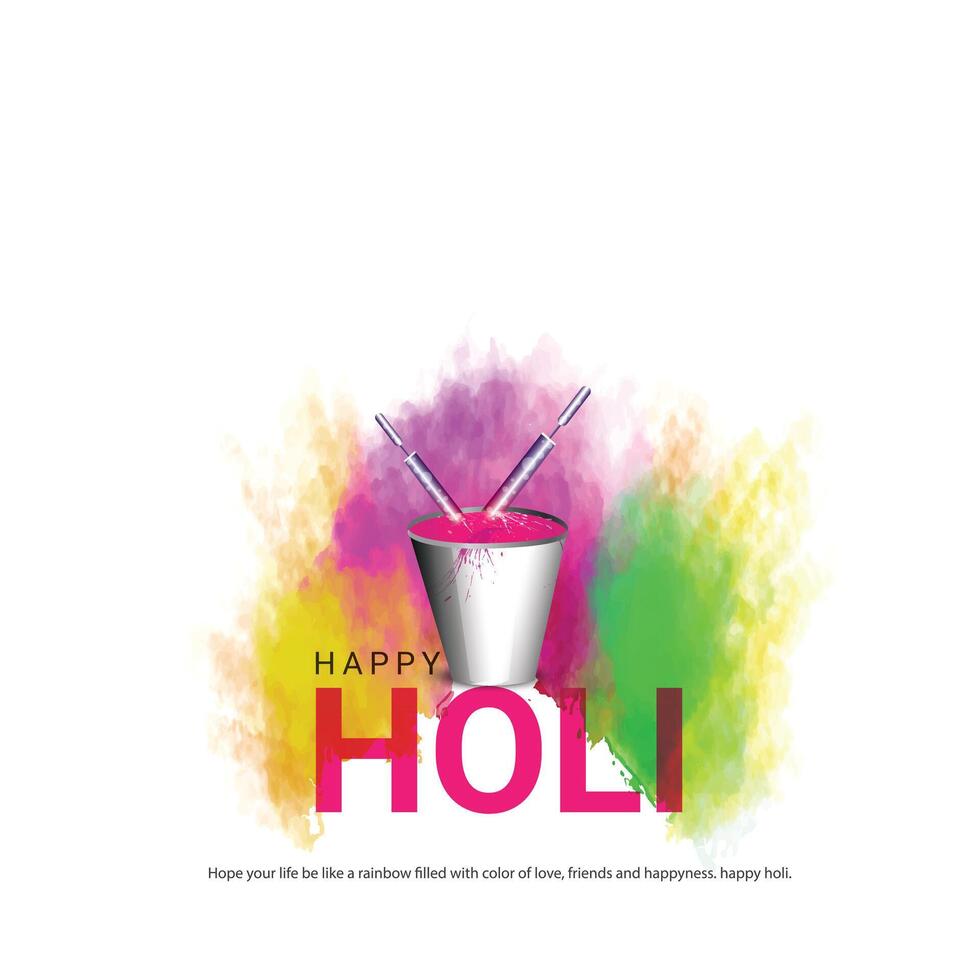 Happy Holi, Colorful explosion for Holi festival poster banner, creative Ads, 3d illustration vector