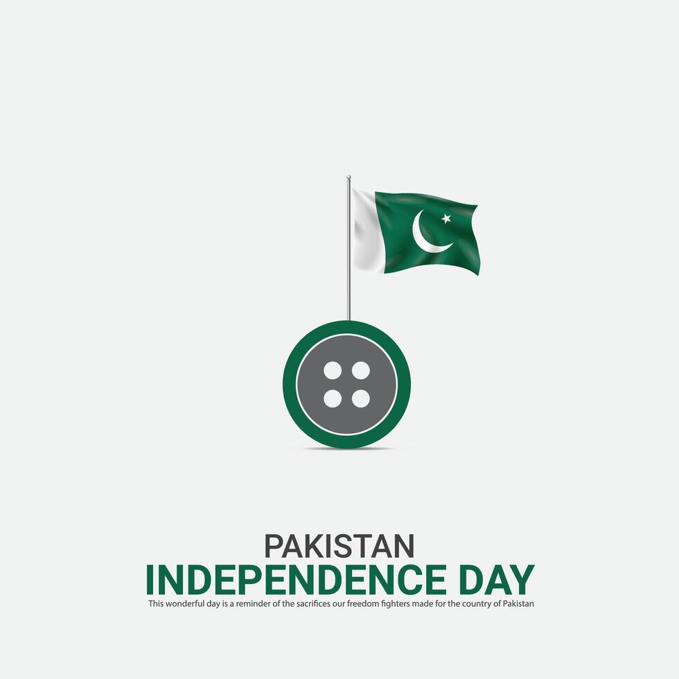 Vector Independence Day of Pakistan design,Creative ads, 3d Illustration