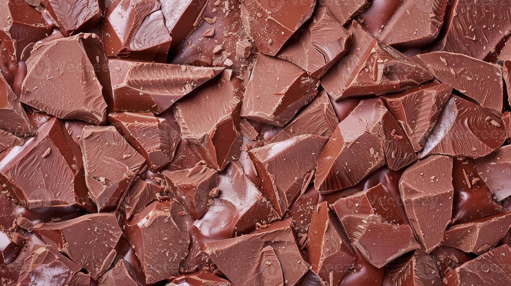 AI generated Rich texture of milk chocolate pieces tempts the senses, Ai Generated. photo