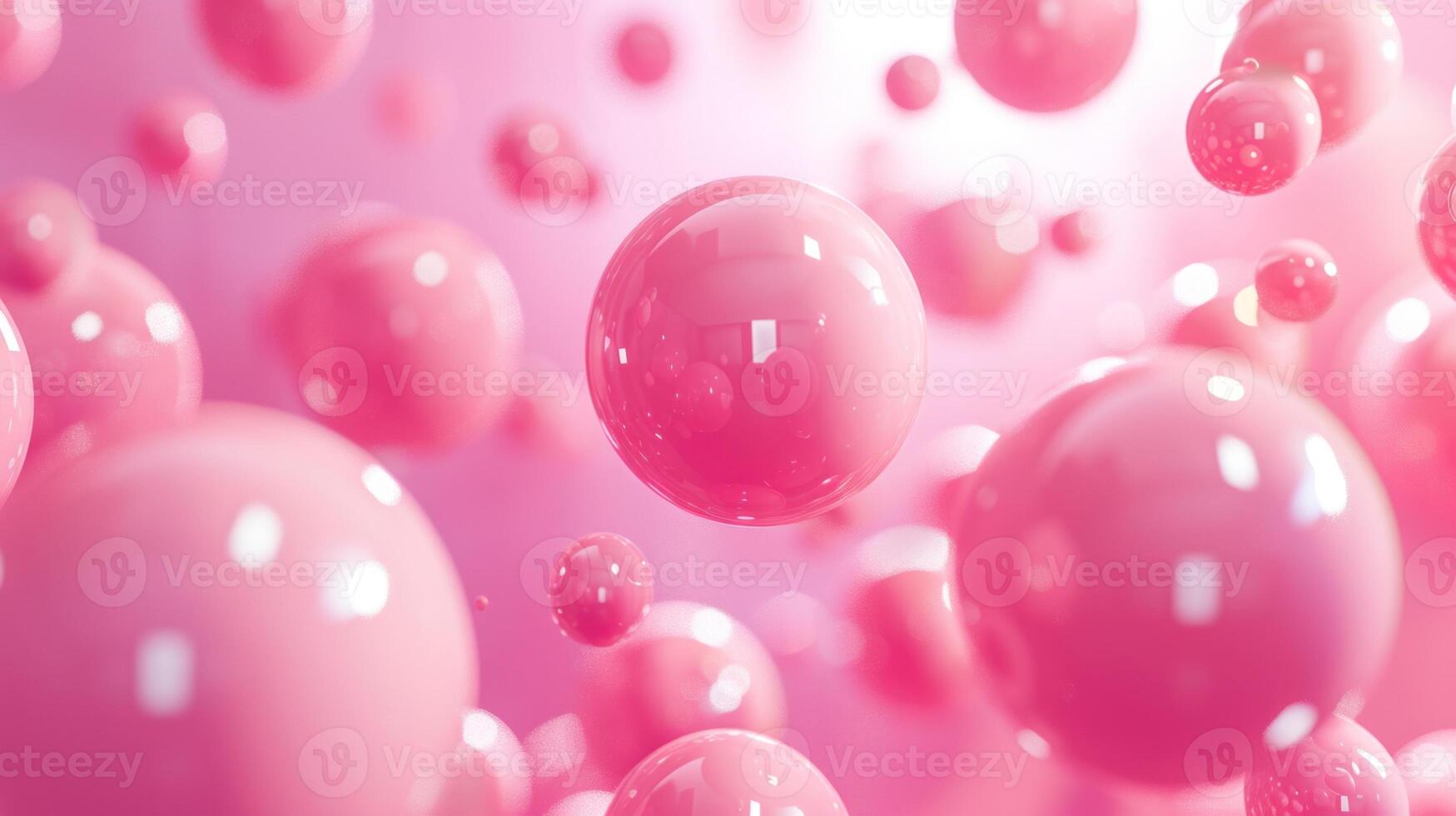AI generated Pink balls on a pink background photo
