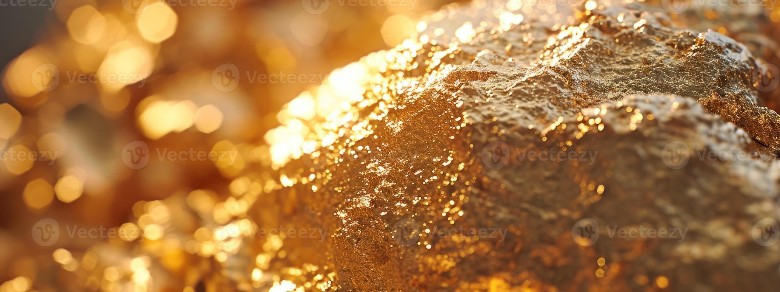 AI generated Closeup of big gold nugget photo