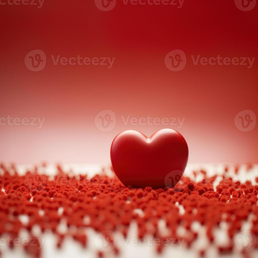 AI generated red hearts romantic background with a beautiful bokeh. Love, relationships, Valentine's day photo