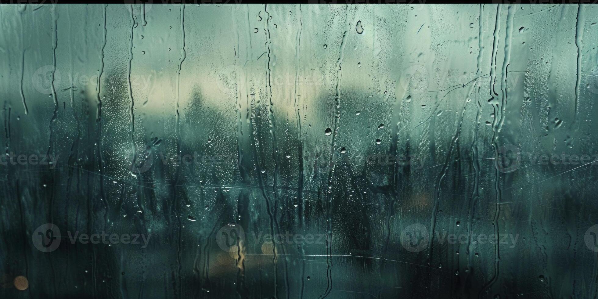 AI generated Raindrops on the window, abstract background, photo