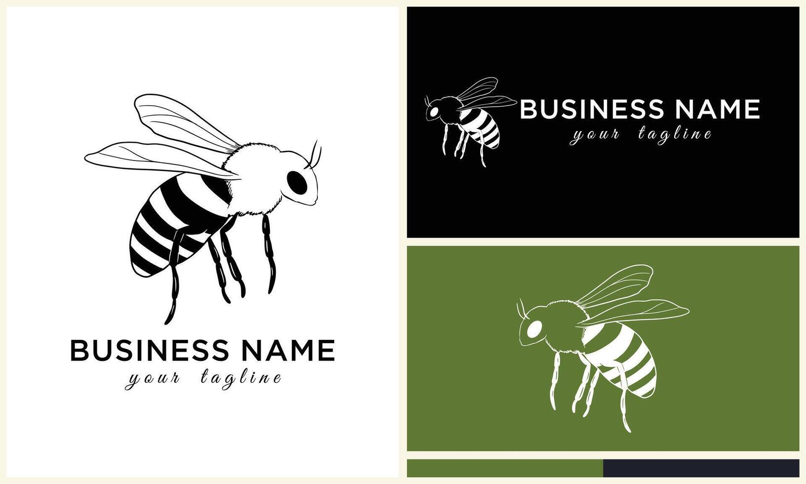 silhouette vector bee logo template