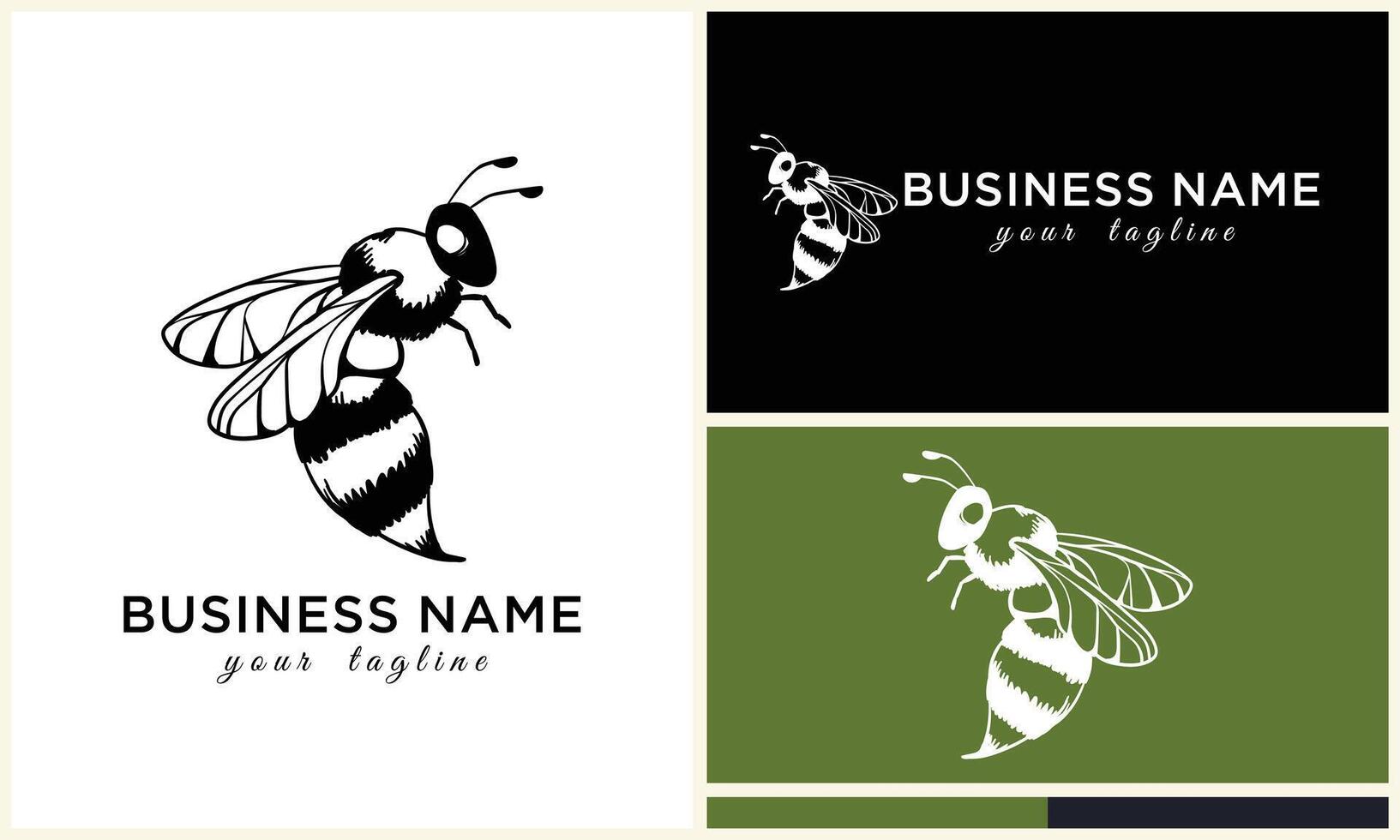 silhouette vector bee logo template