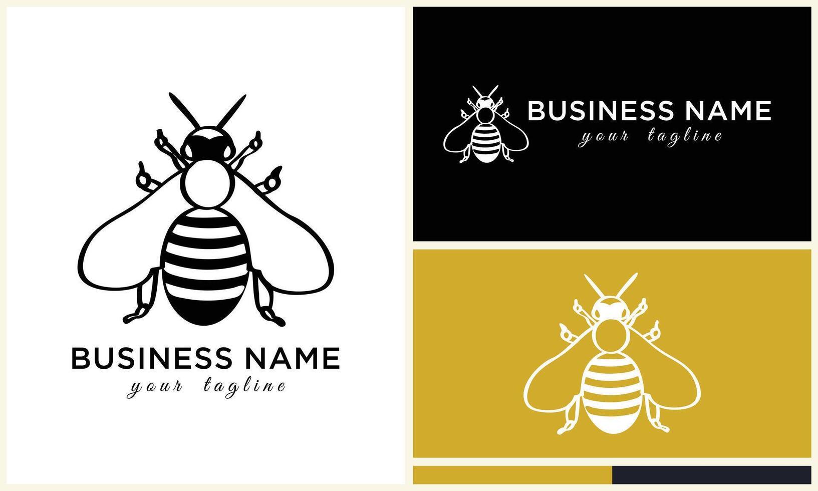 silhouette vector bee logo template