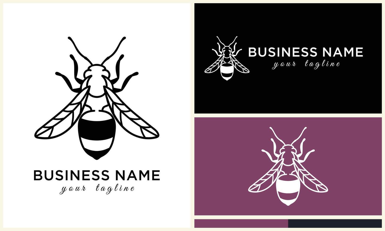 silhouette vector bee logo template