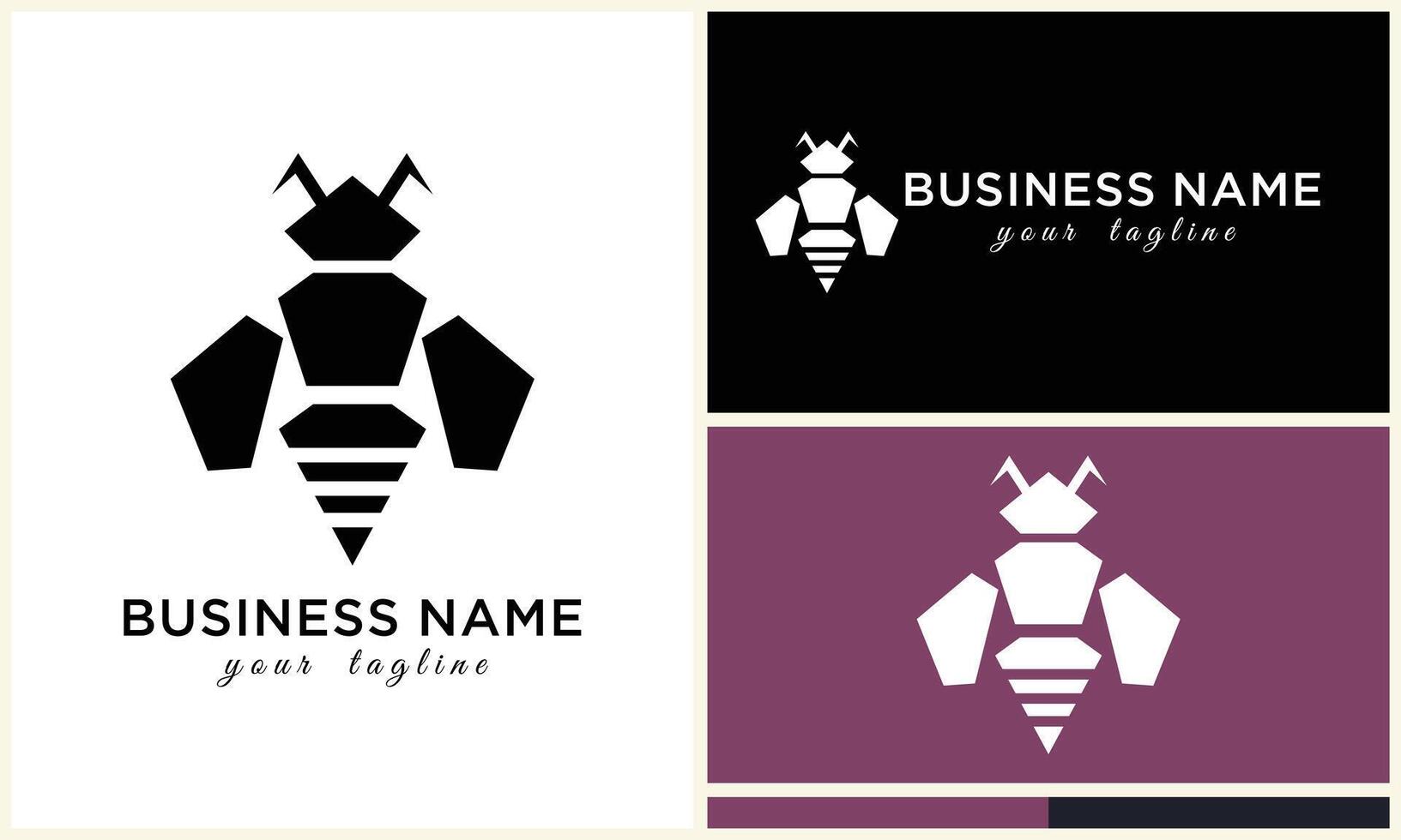 silhouette vector bee logo template