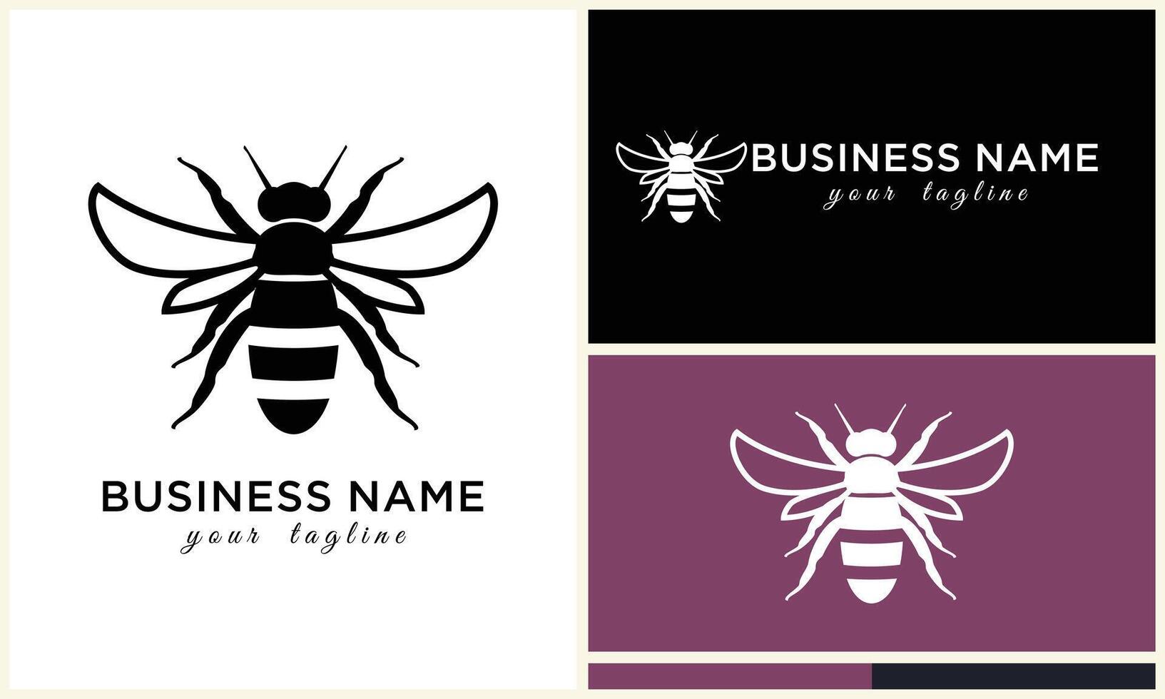 silhouette vector bee logo template