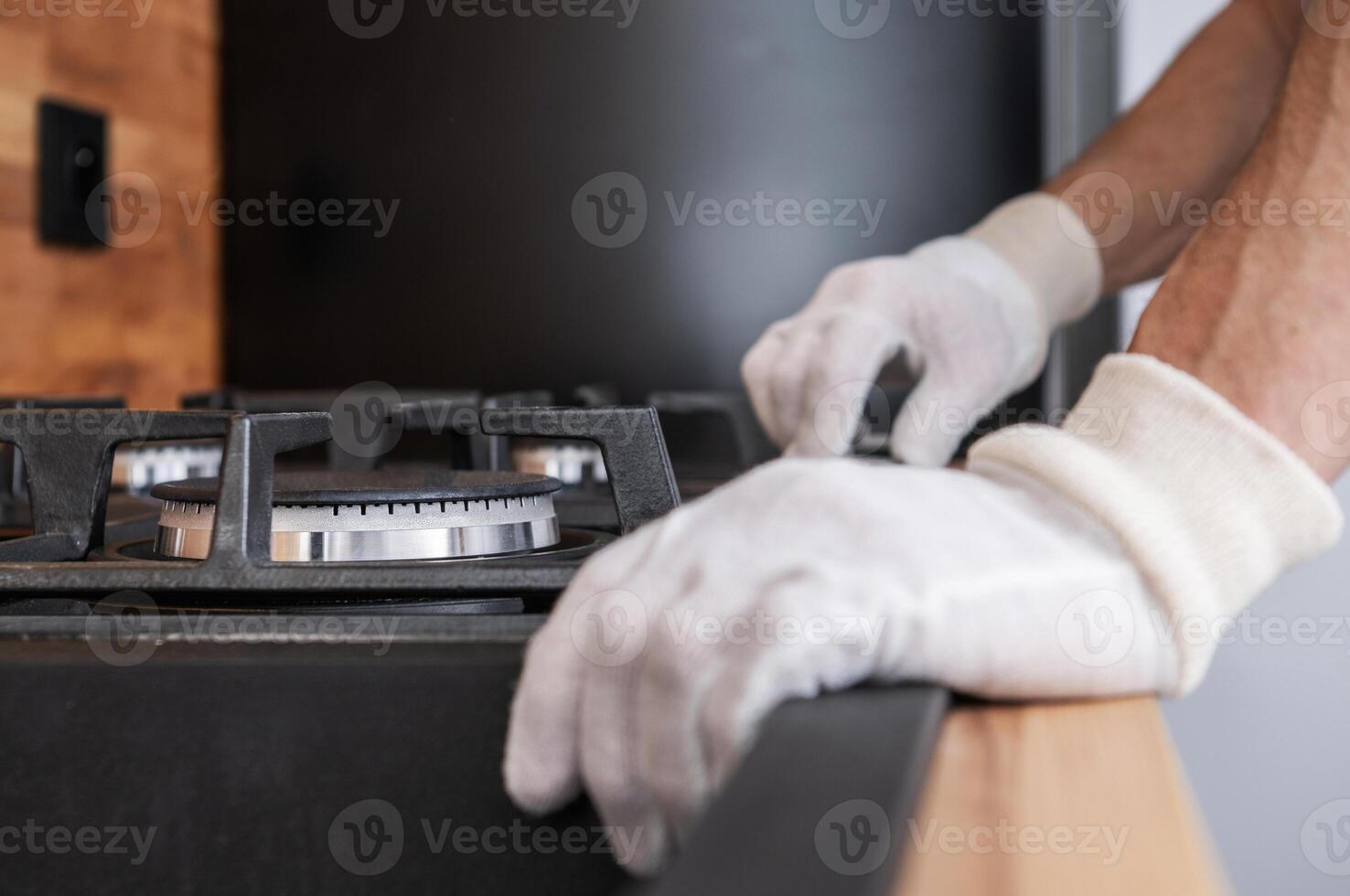 Installing and Testing New Kitchen Stove photo