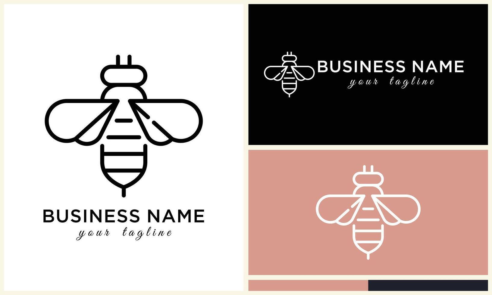 silhouette vector bee logo template