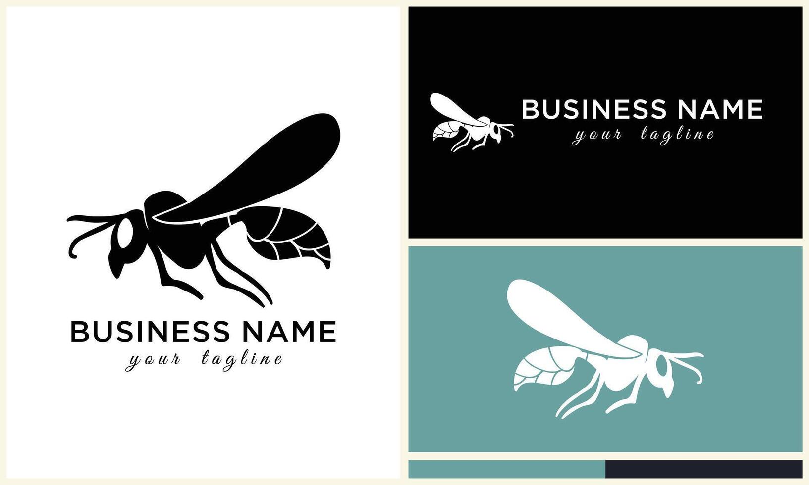 silhouette vector bee logo template