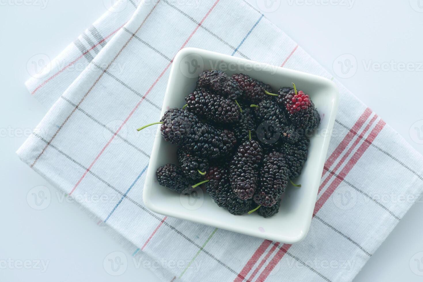 bowl of Fresh Delicious Blackberries photo