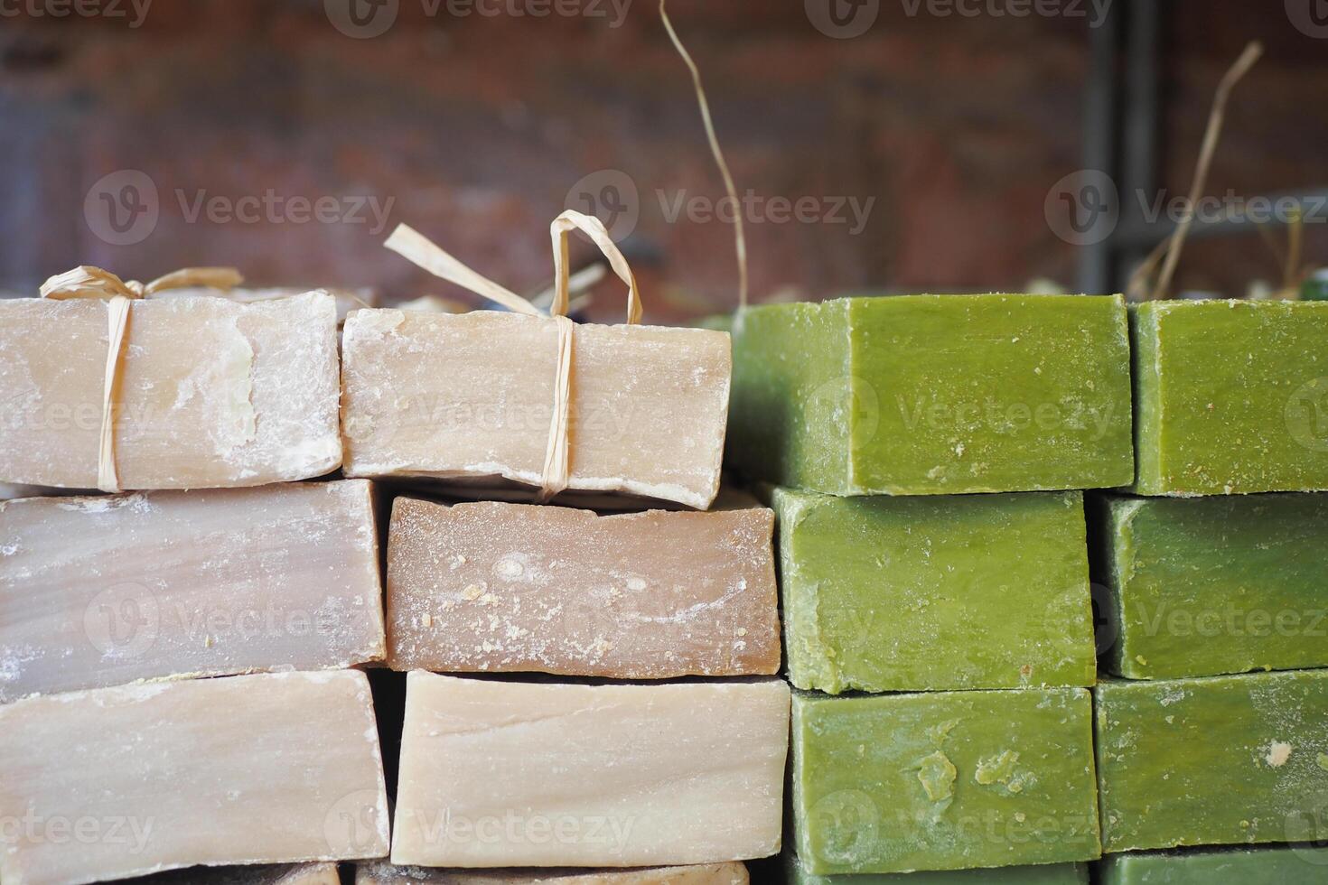 colorful natural soap bar in a bowl photo