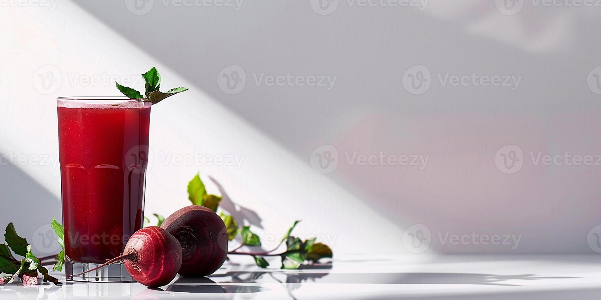 AI generated Fresh and healthy red beet juice. Healthy eating. photo