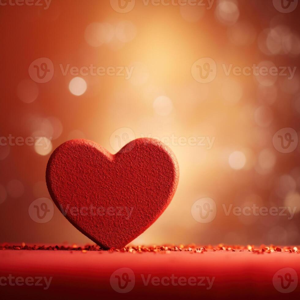AI generated red hearts romantic background with a beautiful bokeh. Love, relationships, Valentine's day photo