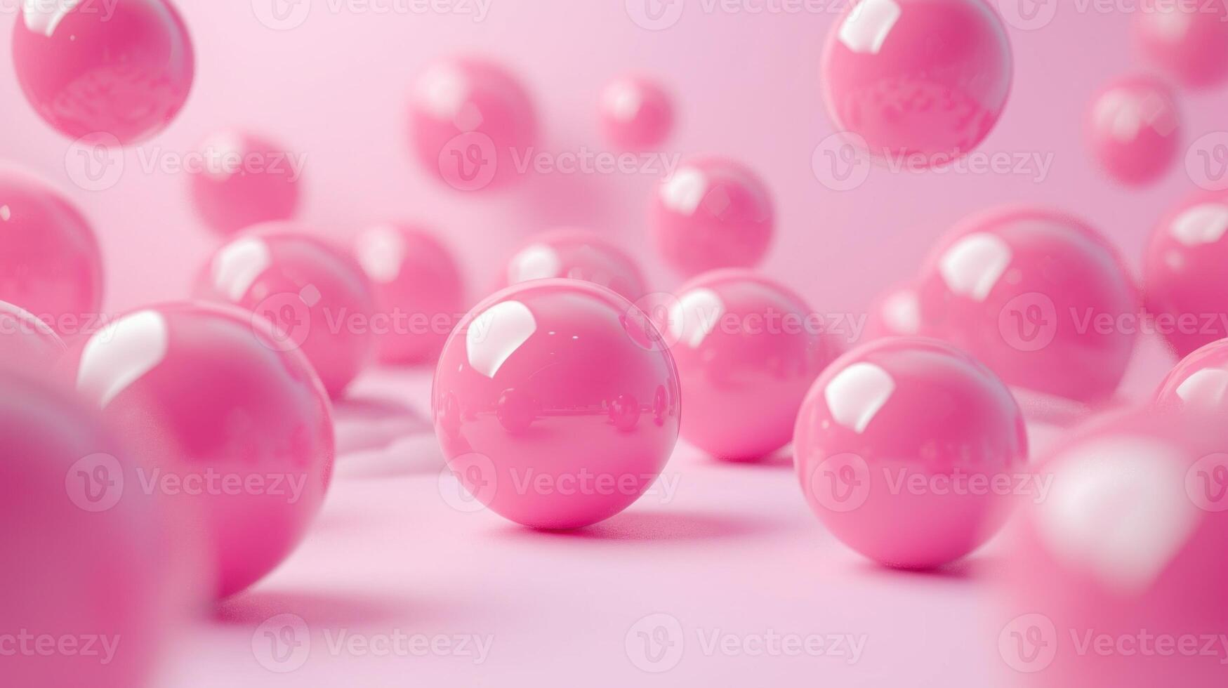 AI generated Pink balls on a pink background photo