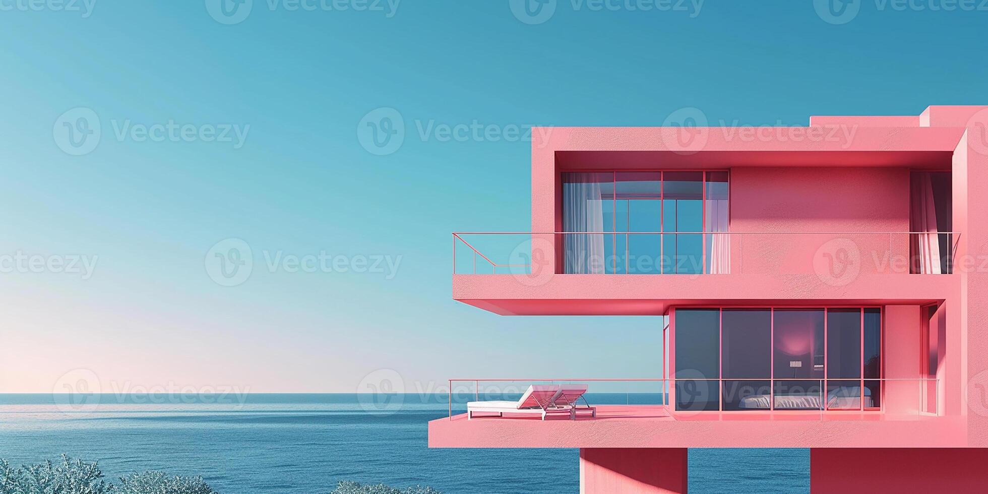 AI generated Modern minimalist architecture photo