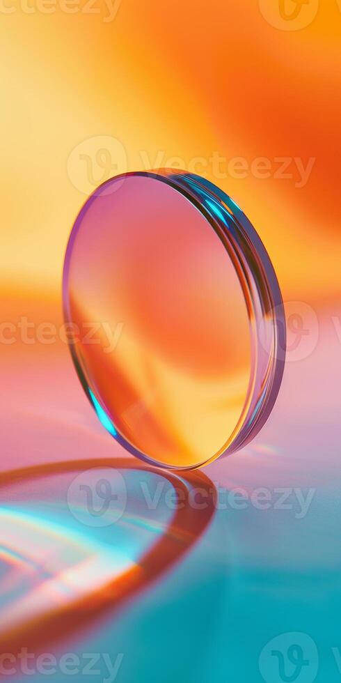 AI generated Glasses lens, glass optical lens close up photo