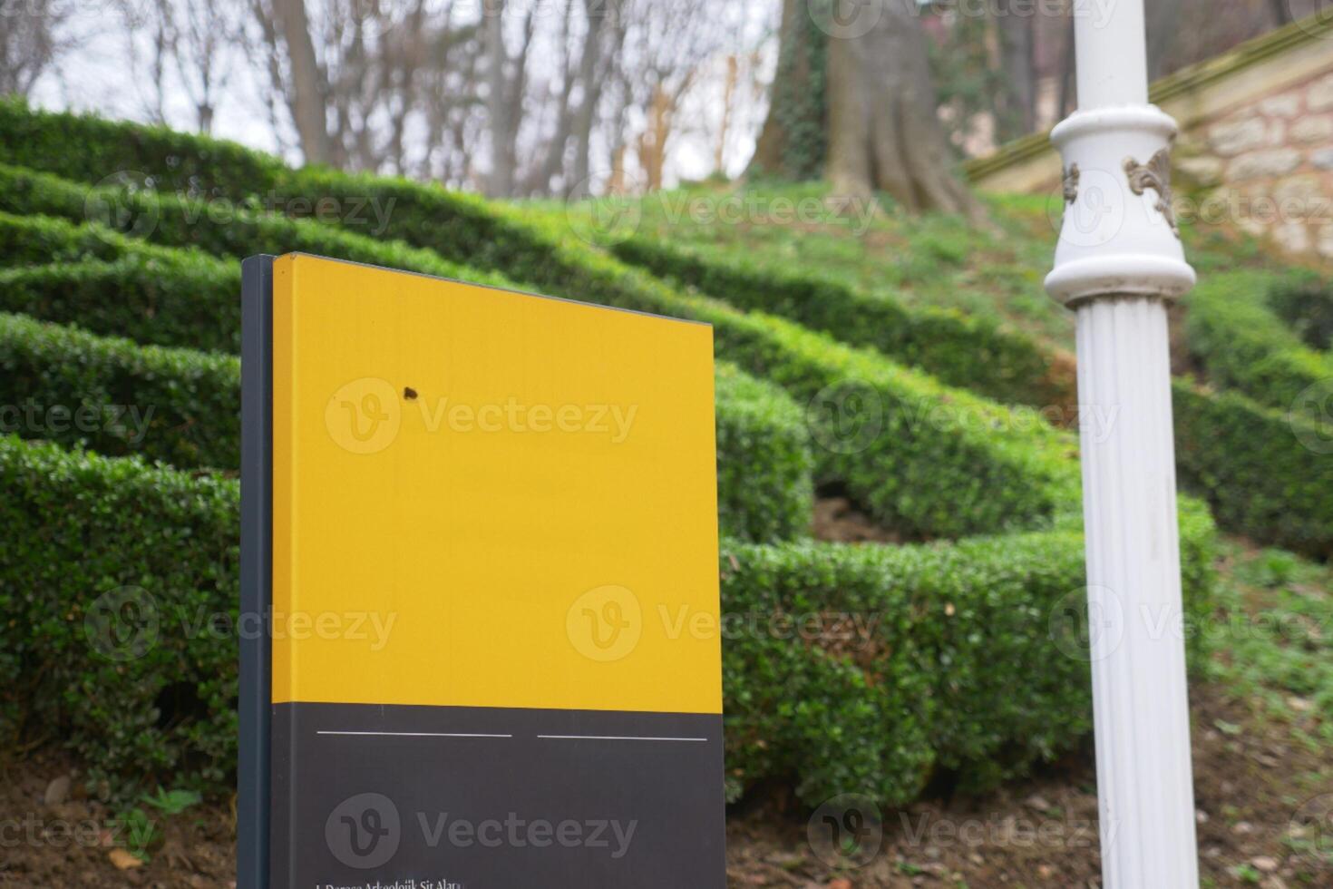 señalizar con blanco espacio para texto en un parque foto