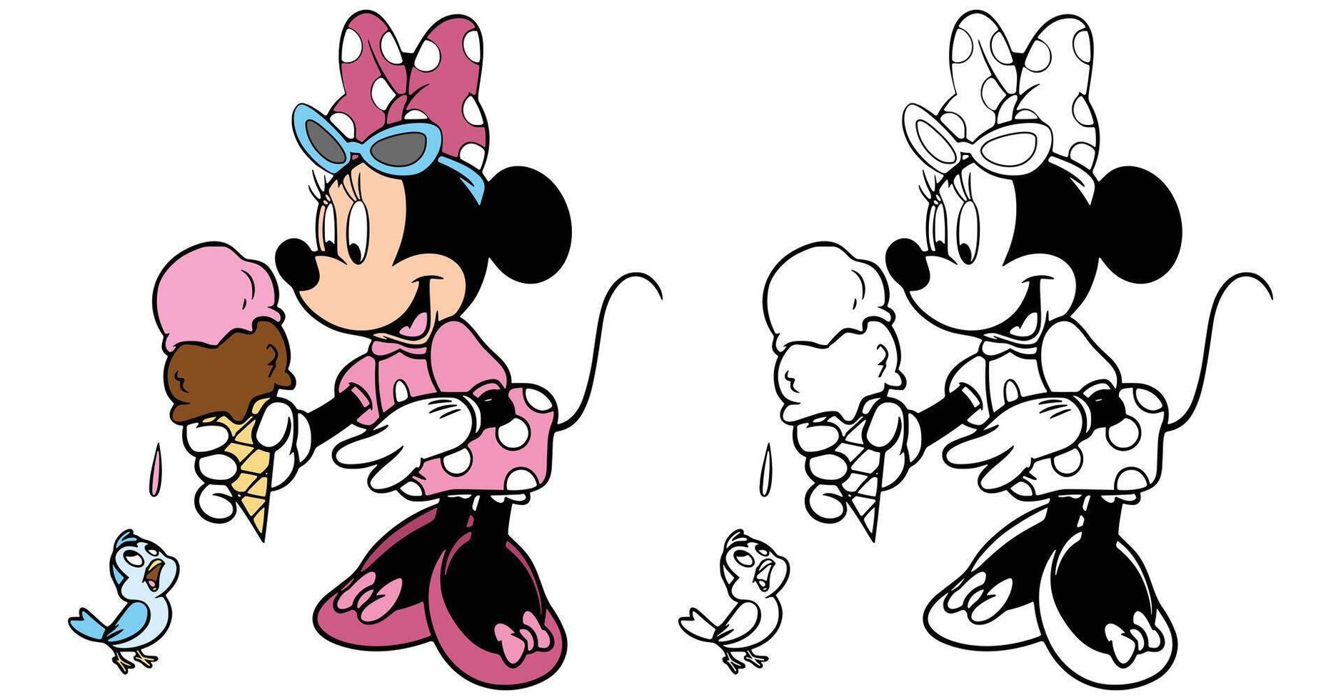 mickey ratón y amigos, minnie verano vector