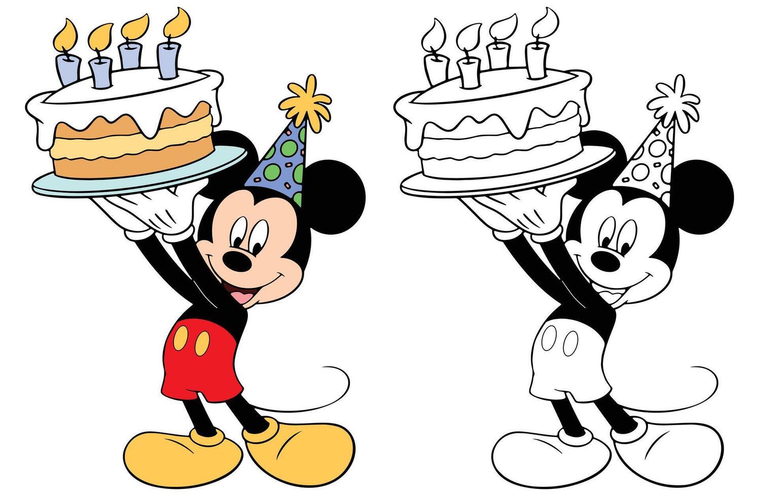 mickey ratón y amigos, cumpleaños y fiestas vector