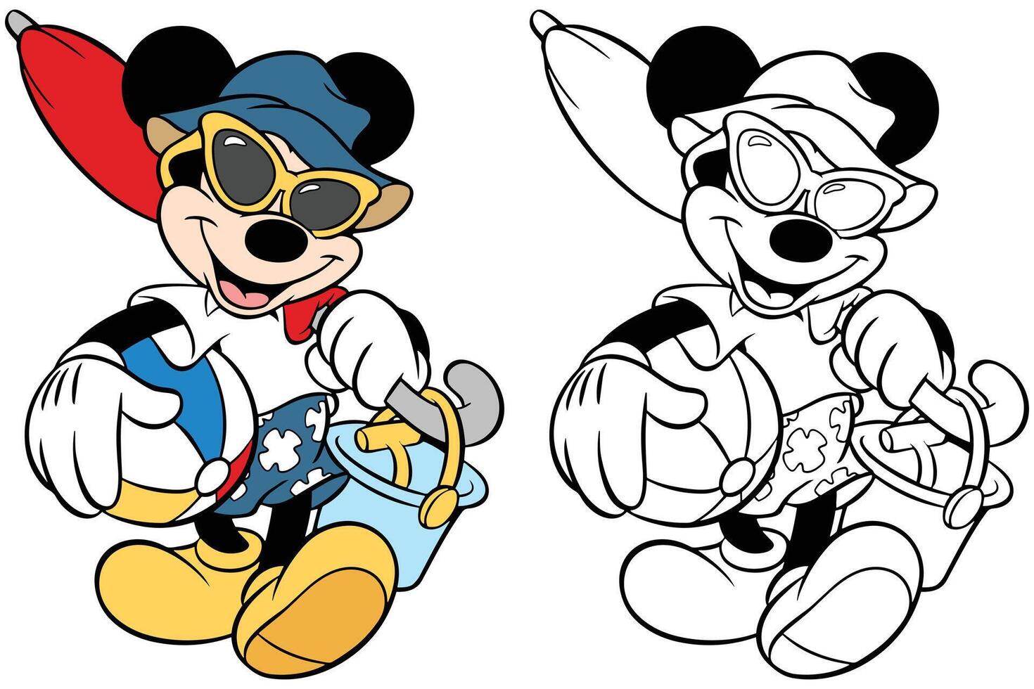 mickey ratón y amigos, mickey verano vector