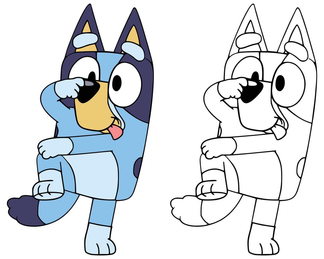 Bluey family, Bluey cartoon, Bluey kids' show vector