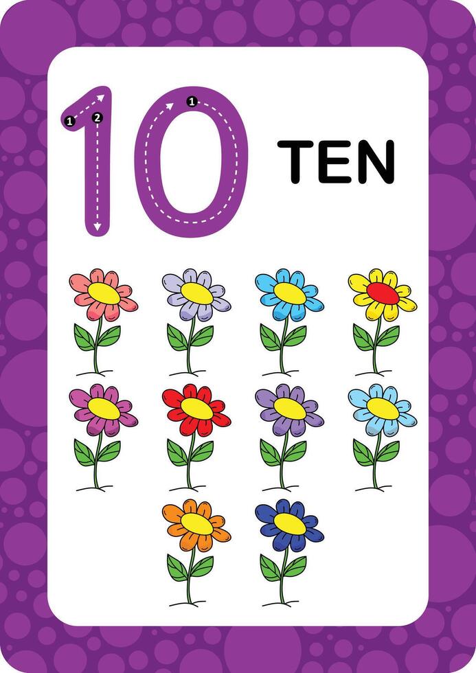 números tarjetas didácticas número de diecisiete educativo matemáticas tarjeta para niños. aprender contando números. vector