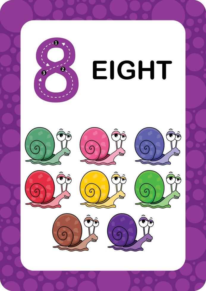 Numbers Flashcards. Number Seventeen Educational math card for children. Learn Counting numbers. vector