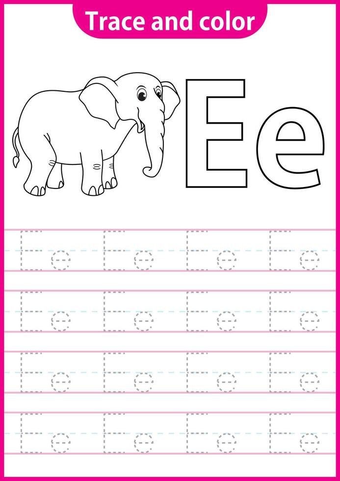 English writing worksheet for kg writing practice activity for children. Handwriting exercise for kids. Printable worksheet. vector