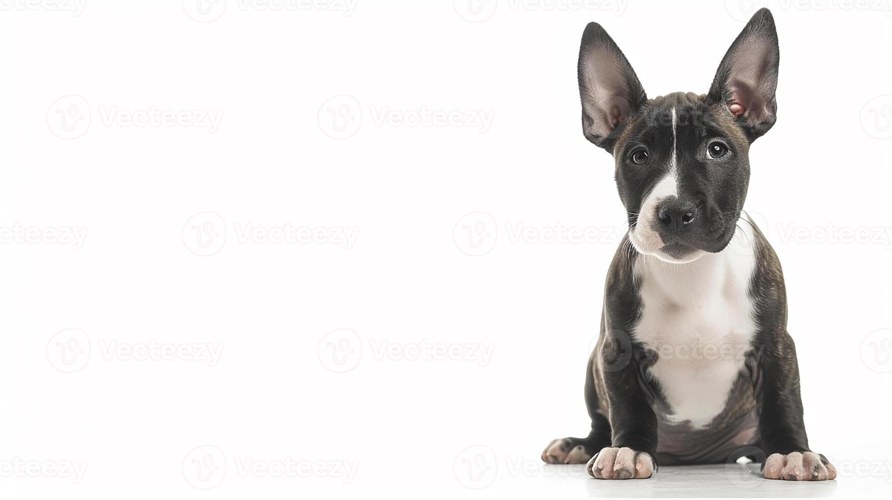 AI generated cute bull terrier puppy photo