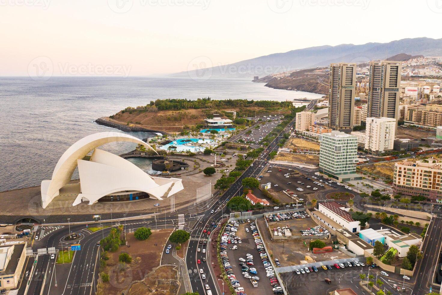 ver desde el altura de el capital de tenerife Papa Noel cruz Delaware tenerife canario islas, España foto