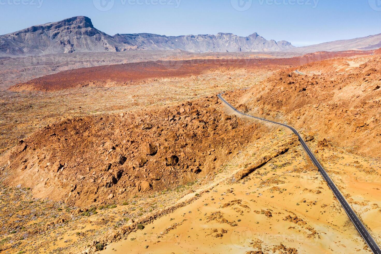 the desert landscape of the red planet similar to Mars. Teide National Park on the island of Tenerife.canary Islands, Spain photo