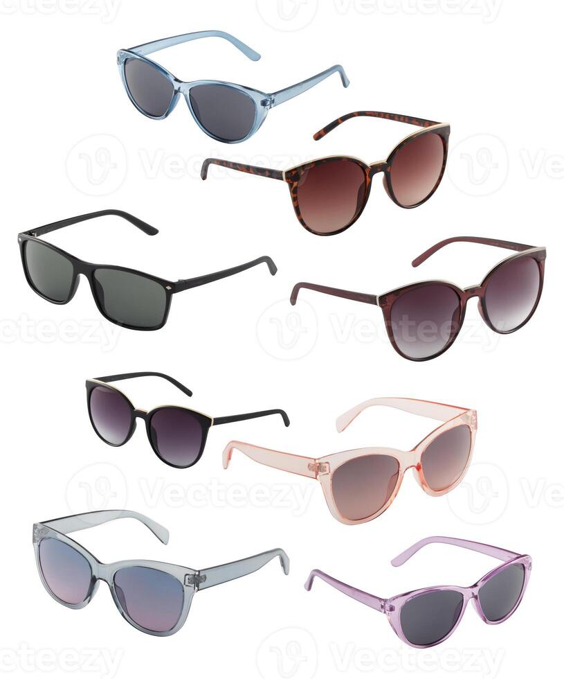 Sunglasses set cut out isolated white background with clipping path photo