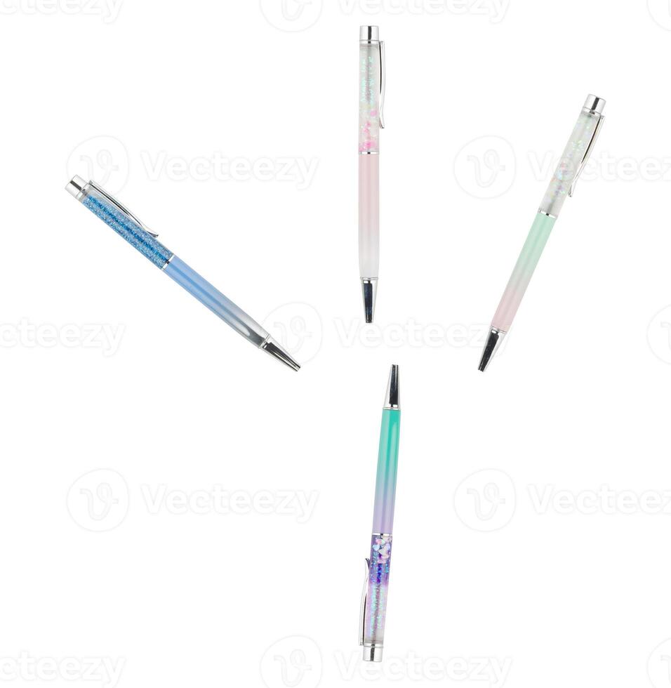 pen set cut out isolated white background with clipping path photo