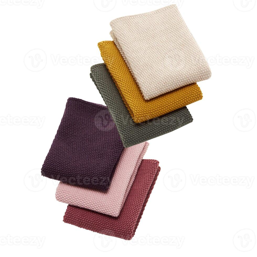 Cloth pile set cut out isolated white background with clipping path photo