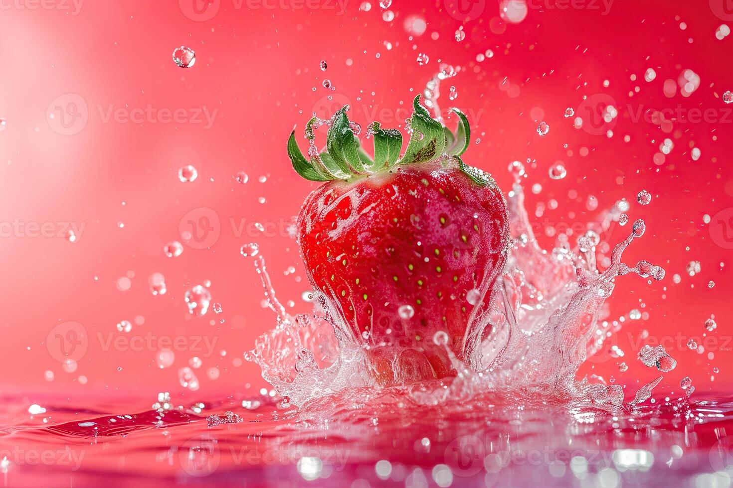 AI generated Powerful liquid, fresh strawberry, photo