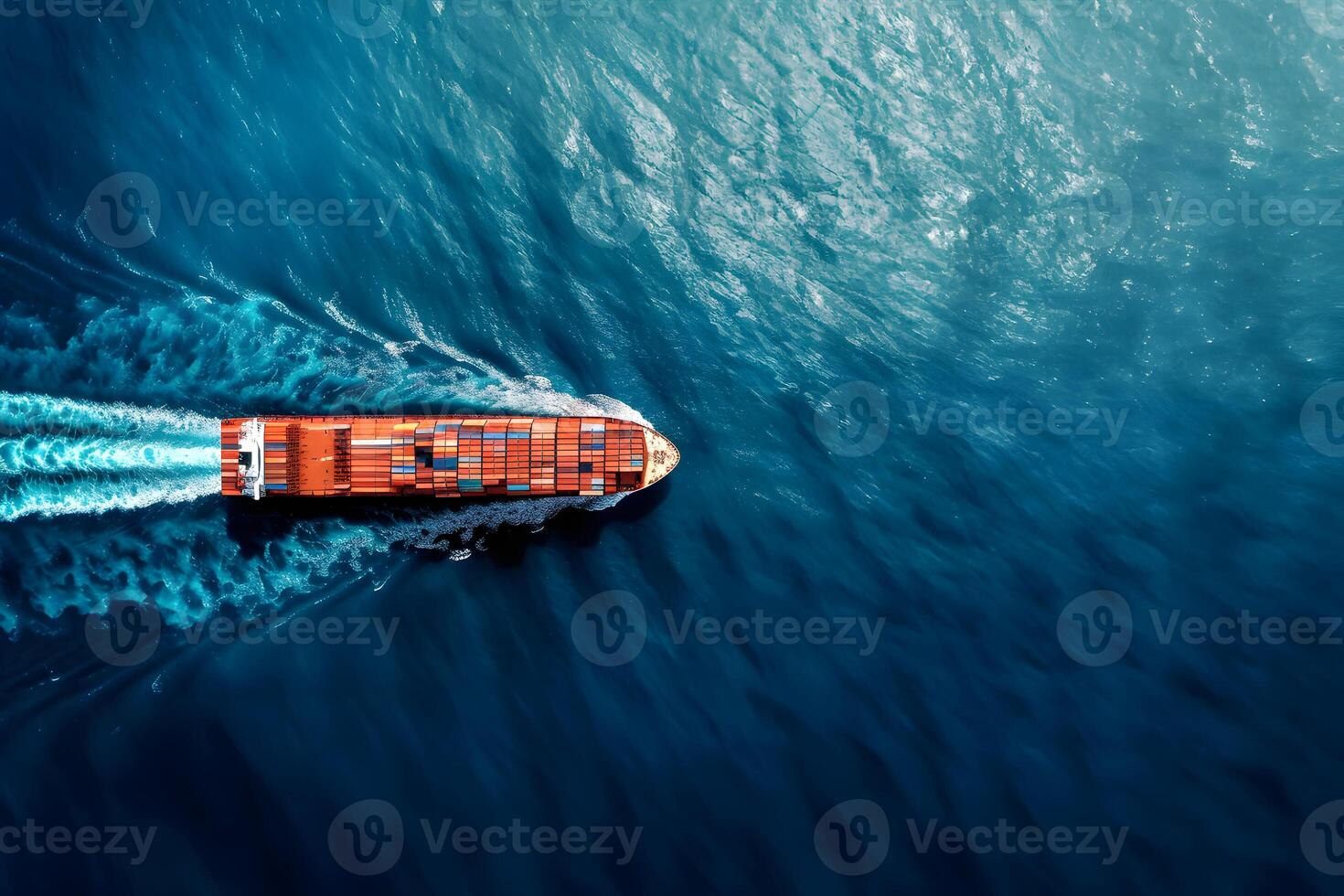 ai generado un grande transporte Embarcacion paño en el mar. foto