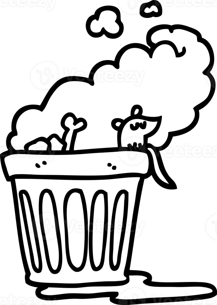 noir et blanc dessin animé malodorant des ordures pouvez icône png