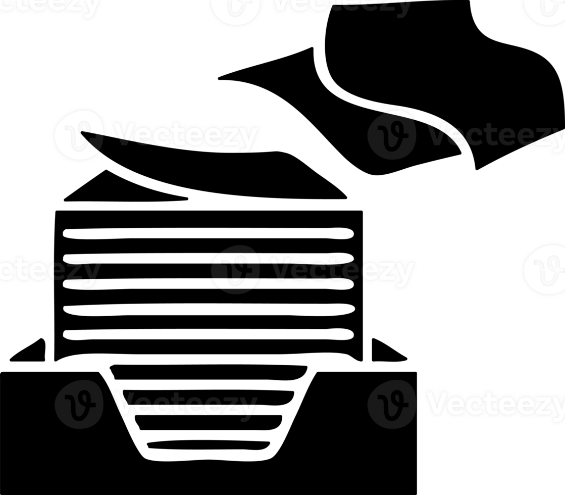 flat symbol of a stack of office papers icon png