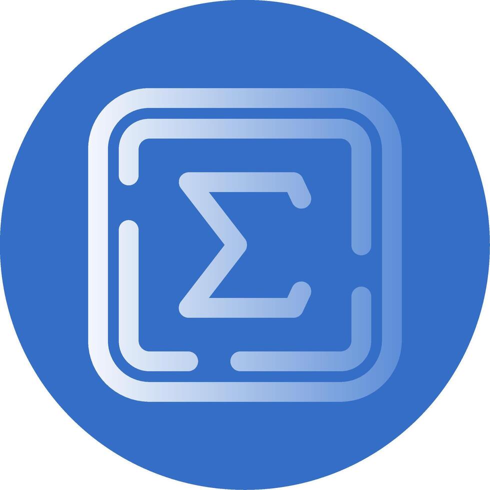 Summation Gradient Line Circle Icon vector
